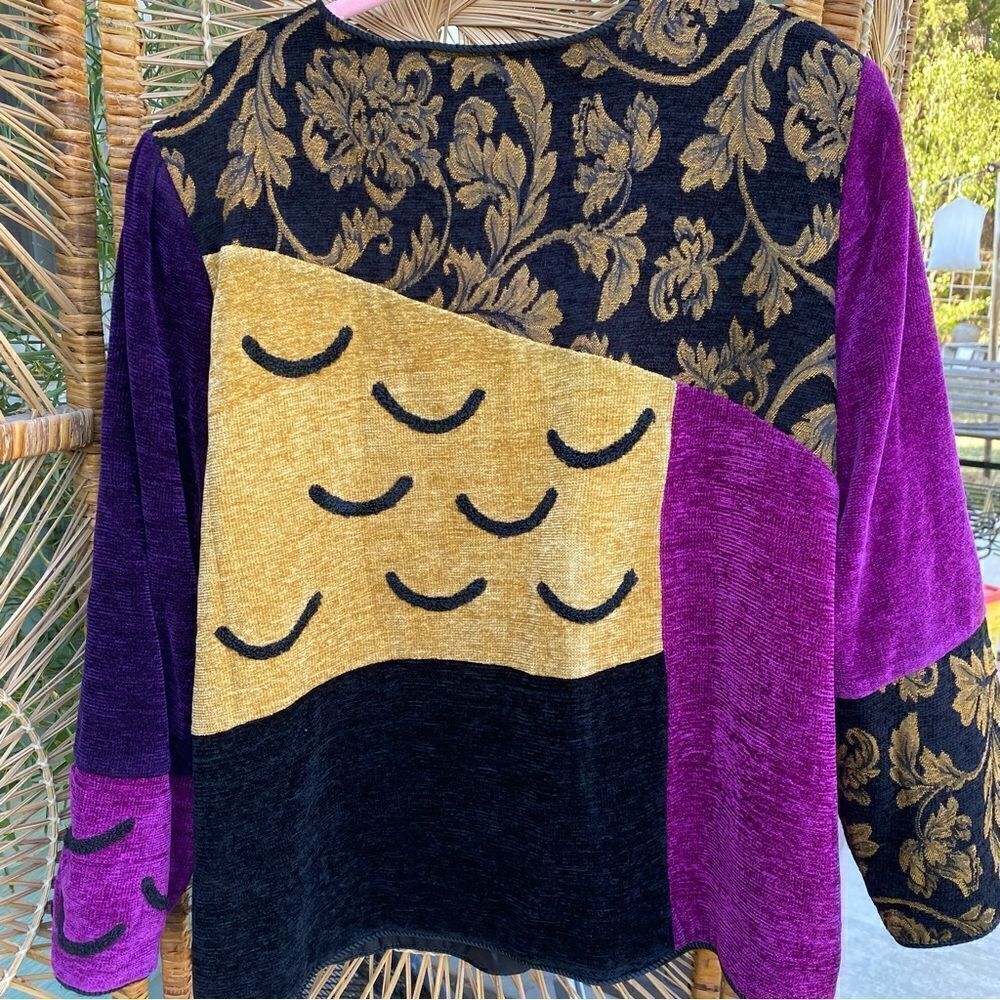 ✨ Soft & comfy size 1X VELVET & BROCADE jacket - Picture 2 of 7